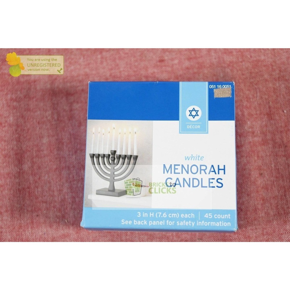 Menorah 3inch Flame Candles White 45ct